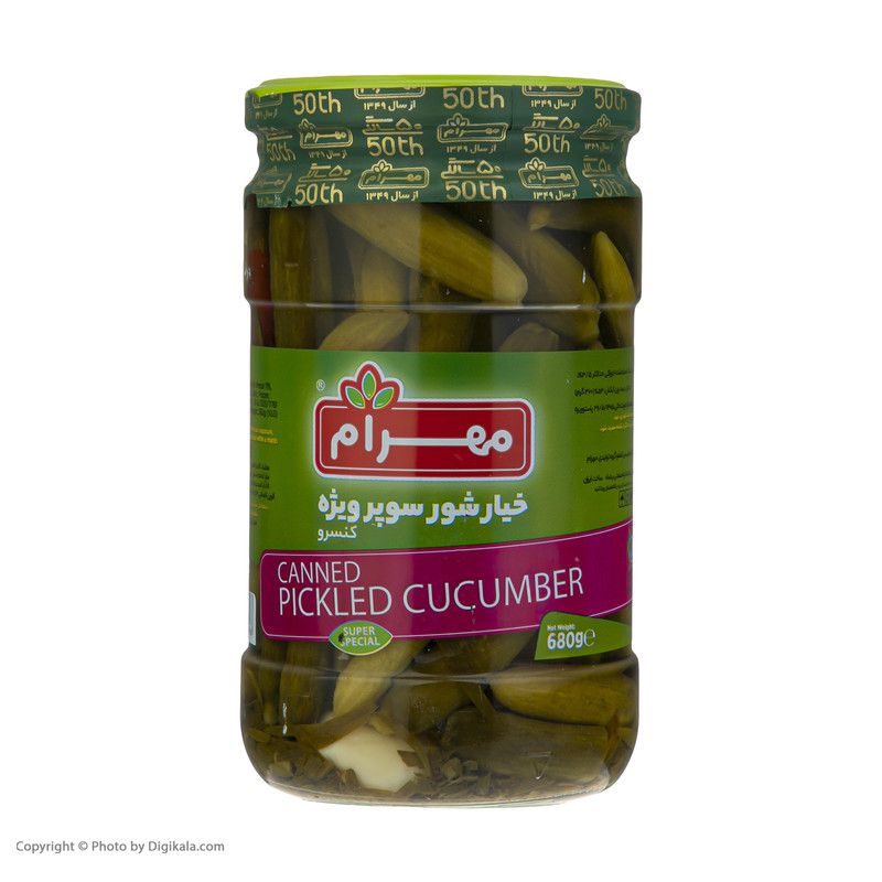 خیارشور سوپرویژه 680گ شیشه مهرام