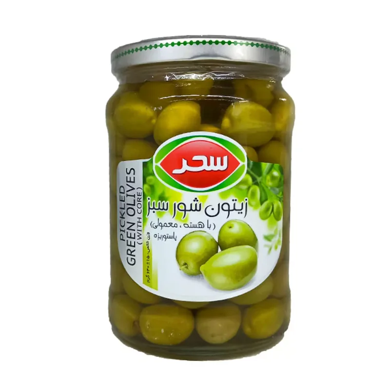 زیتون شور سبز 640 گرمی سحر