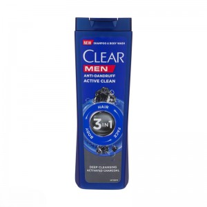 شامپو ضد شوره حاوی زغال 3 در 1 ویژه آقایان 400 میلی لیتری کلییر