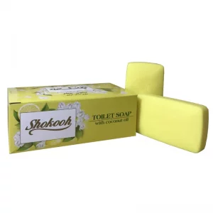 صابون حمام قالبی زرد حاوی روغن نارگیل 125 گرمی شکوه ( بسته 6 عددی )