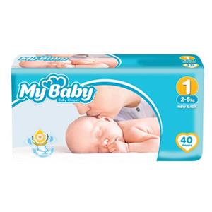 پوشک بچه سایز 1 (بزرگ) 40 عددی مای بی بی