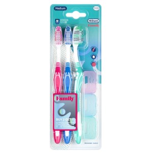 مسواک Family مدیوم 3 عددی کد 910 هایدنت