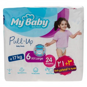 پوشک بچه شورتی پول آپ 24عددی سایز 6 مای بی بی