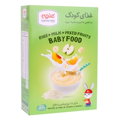 کمک غذای کودک برنجین با شیرومخلوط میوه غنچه