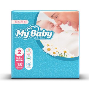 پوشک بچه مای بیبی 18 عددی سایز 2