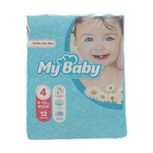 پوشک بچه مای بیبی 12 عددی سایز 4
