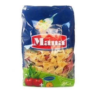 ماکارونی فرمی پروانه سبزیجات 500گرم مانا