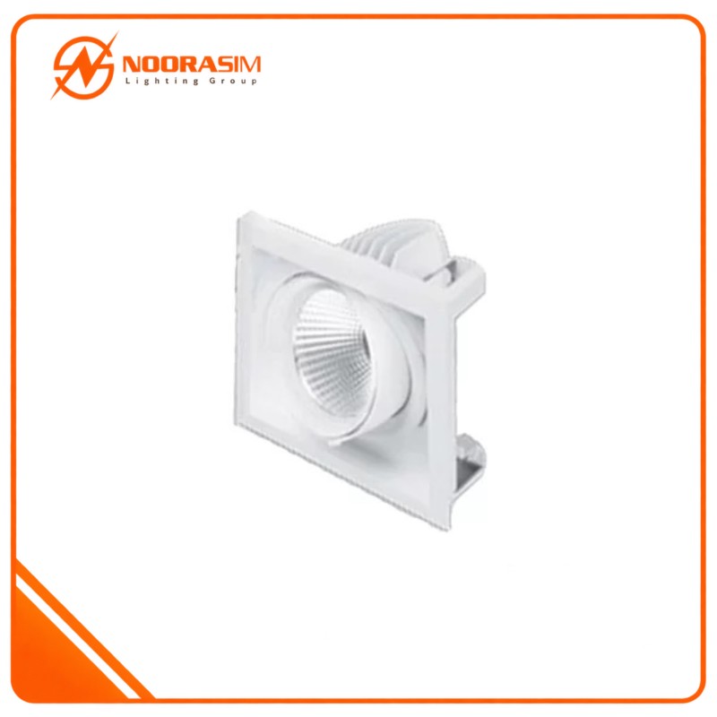 چراغ سقفی توکار گریل تکی بدنه سفید 15 وات ای دی سی EDC نور طبیعی (یخی)