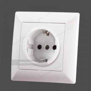 پریز برق ارت دار الیزه سفید