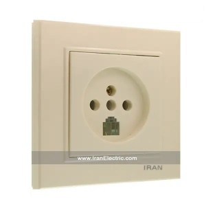 پریز تلفن دوکاره برلیان اقتصادی کرم ایران الکتریک