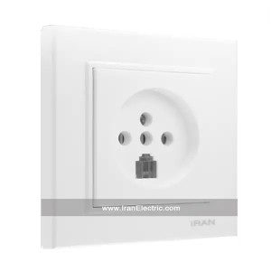 پریز تلفن دوکاره برلیان اقتصادی سفید ایران الکتریک