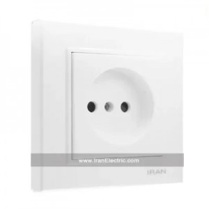 پریز برق ساده برلیان اقتصادی سفید ایران الکتریک