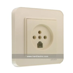 پریز تلفن دوکاره ارس اقتصادی کرم ایران الکتریک