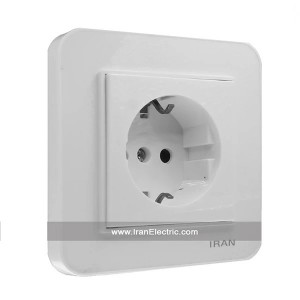 پریز برق ارت دار ارس اقتصادی سفید ایران الکتریک