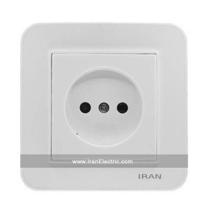 پریز برق ساده ارس اقتصادی سفید ایران الکتریک