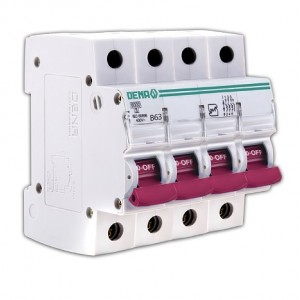 کلید (فیوز) مینیاتوری 6000 چهارپل 63A دنا الکتریک