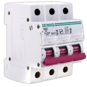 کلید (فیوز) مینیاتوری 6000 سه پل 63A دنا الکتریک