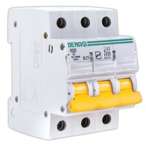 کلید (فیوز) مینیاتوری 6000 سه پل 25A دنا الکتریک