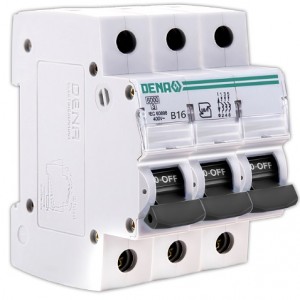 کلید (فیوز) مینیاتوری 6000 سه پل 16A دنا الکتریک