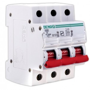 کلید (فیوز) مینیاتوری 6000 سه پل 10A دنا الکتریک