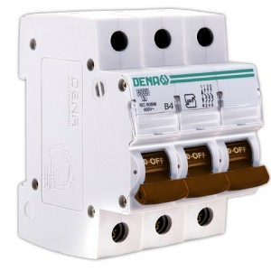 کلید (فیوز) مینیاتوری 6000 سه پل 4A دنا الکتریک