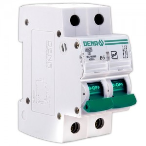 کلید (فیوز) مینیاتوری 6000 دو پل 6A دنا الکتریک