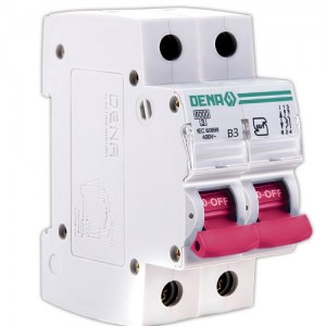 کلید (فیوز) مینیاتوری 6000 دو پل 3A دنا الکتریک