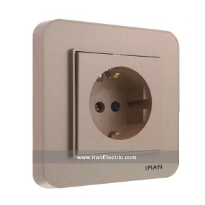 پریز برق ارت دار ارس رنگی بژ ایران الکتریک