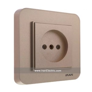 پریز برق ساده ارس رنگی بژ ایران الکتریک