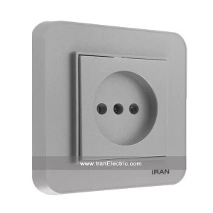 پریز برق ساده ارس رنگی نقره ای ایران الکتریک