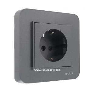 پریز برق ارت دار ارس رنگی زغال سنگی ایران الکتریک