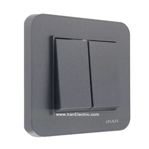 کلید دوپل ارس رنگی زغال سنگی ایران الکتریک