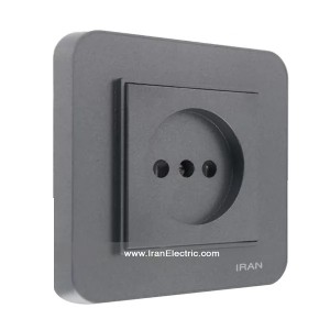 پریز برق ساده ارس رنگی زغال سنگی ایران الکتریک