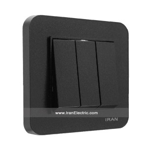 کلید سه پل ارس رنگی مشکی ایران الکتریک