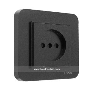 پریز برق ساده ارس رنگی مشکی ایران الکتریک