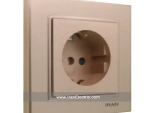 پریز برق ارت دار برلیان رنگی بژ ایران الکتریک
