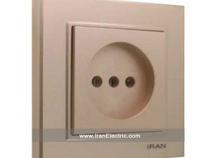 پریز برق ساده برلیان رنگی بژ ایران الکتریک