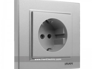 پریز برق ارت دار برلیان رنگی سیلور ایران الکتریک