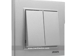 کلید دوپل برلیان رنگی نقره ای ایران الکتریک