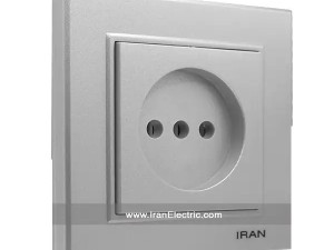 پریز برق ساده برلیان رنگی نقره ای ایران الکتریک