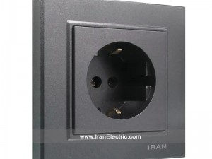 پریز برق ارت دار برلیان رنگی زغال سنگی ایران الکتریک