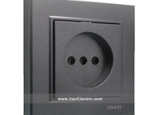 پریز برق ساده برلیان رنگی زغال سنگی ایران الکتریک