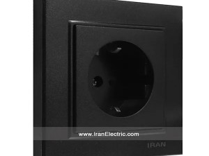پریز برق ارت دار برلیان رنگی مشکی ایران الکتریک
