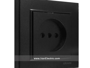 پریز برق ساده برلیان رنگی مشکی ایران الکتریک