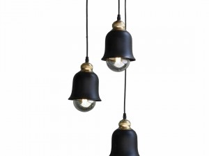 آویز سه شعله فلزی مدل زنگوله ای