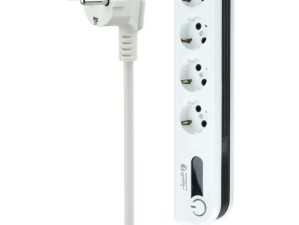 محافظ برق الکتروپیک مدل سوما ۴ خانه ارت دار با کابل ۲ متر و پورت USB