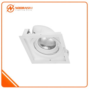 چراغ سقفی توکار گریل تکی بدنه سفید 15 وات ای دی سی EDC نور طبیعی (یخی)