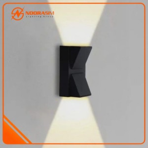 چراغ دیواری دکوراتیو LED دار 2 طرفه 6w رنگ نور آفتابی و ip دار بدنه آلومینیومی