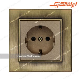 پریز برق ارت دار برلیان طرح متال زیتونی ایران الکتریک