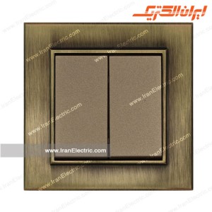 کلید دوپل برلیان طرح متال زیتونی ایران الکتریک